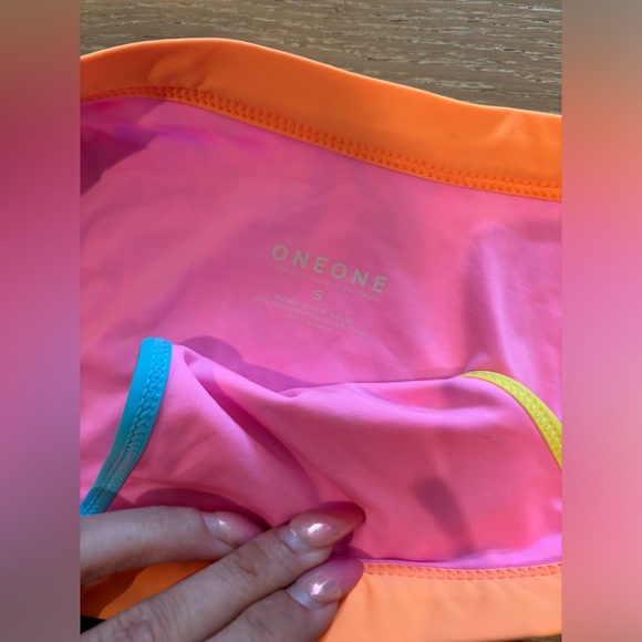 Free People OneOne cheeky bikini bottom small NEW swim bottoms neon - Picture 5 of 6